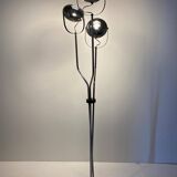 Vintage chromed floor lamp with three adjustable lights spots, Reggiani 1960s