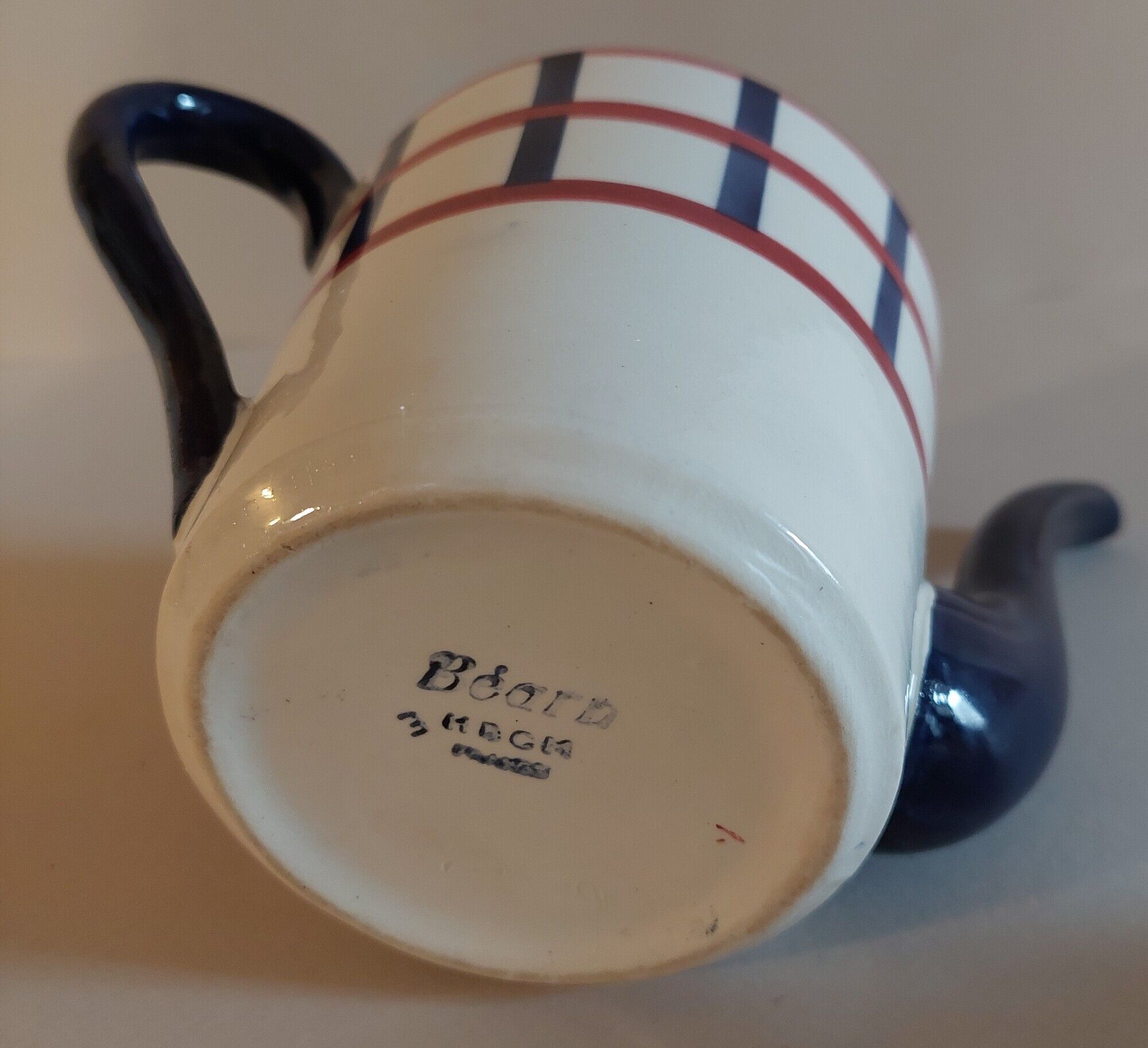 Earthenware teapot hbcm Hyppolite Baker Creil Montereau model Bearn