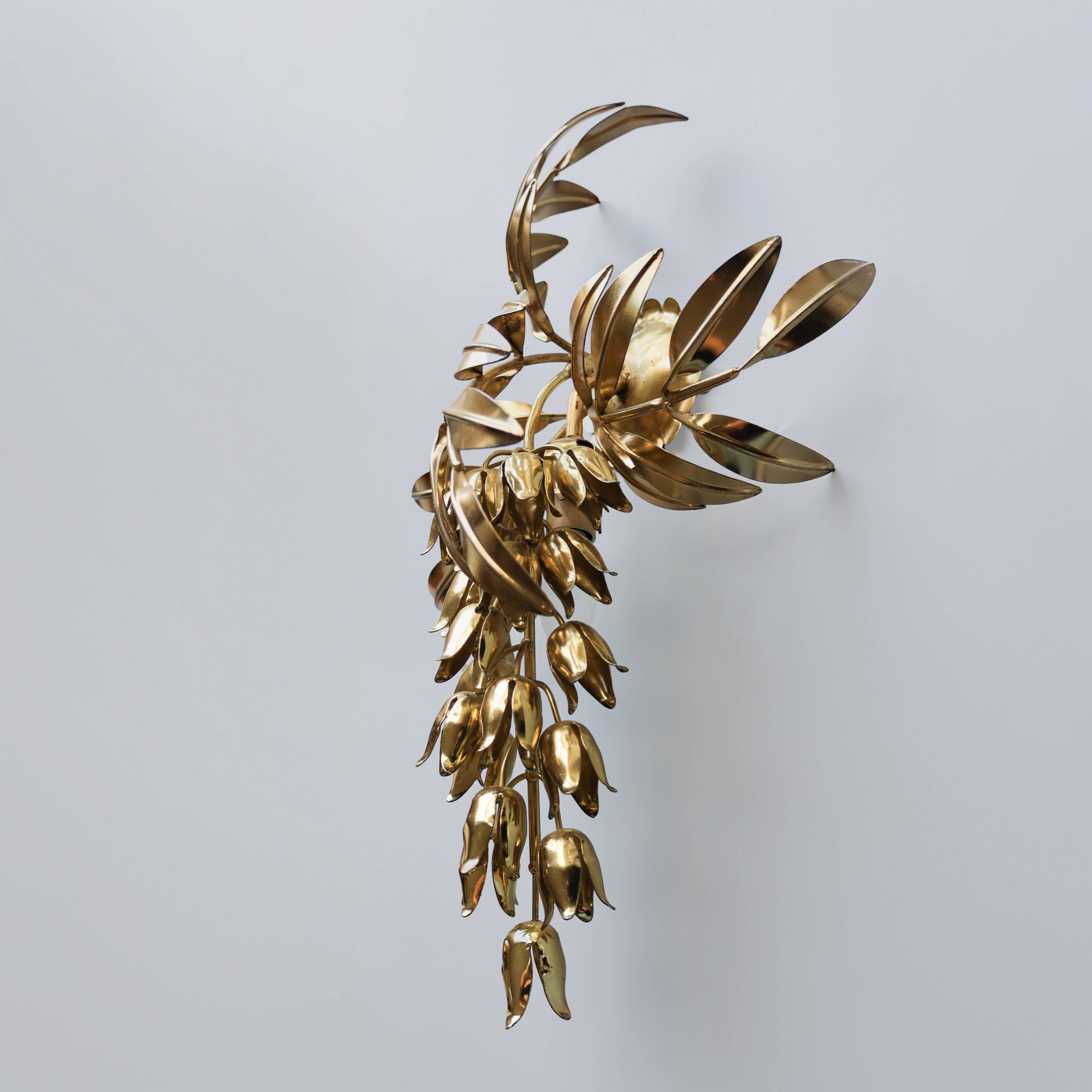 Applique murale dorée Hans Kögl, années 1980, Italie.