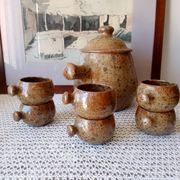 Service à soupe vintage en grès pyrité