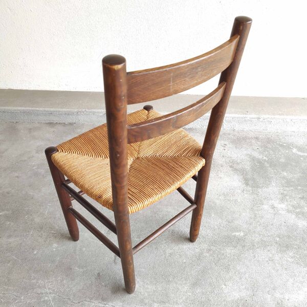 Chaise vintage bois et paille