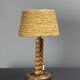 Mid-Century modern brutalist wood turned table lamp Charles Dudouyt style
