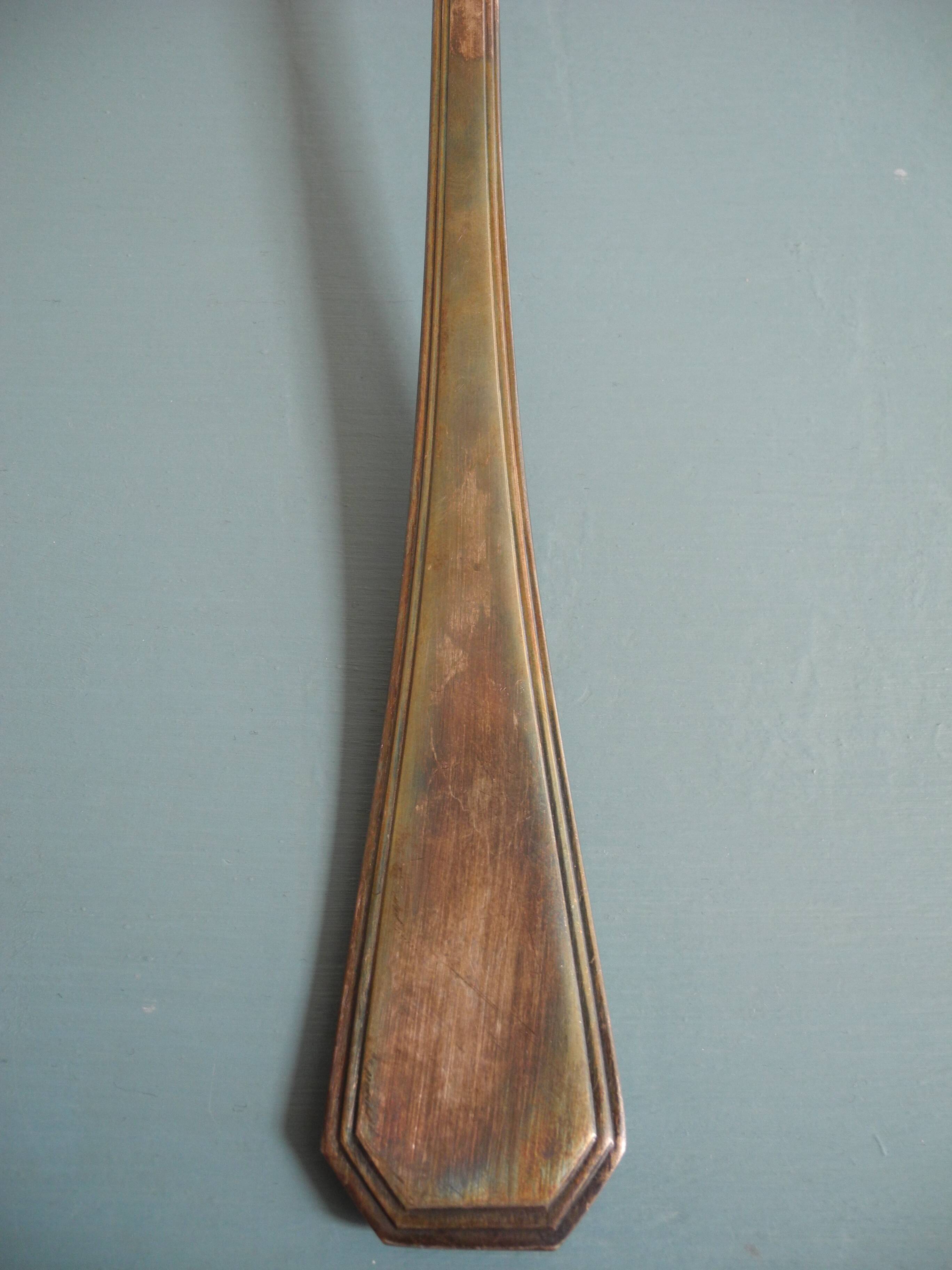 Old silver metal ladle Christofle art table vintage silver metal lad