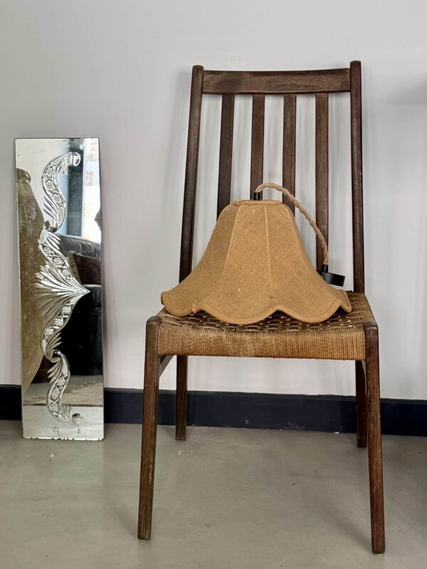 Suspension vintage en toile de jute