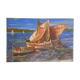 Vintage Sailboats on a River Impressionist Oil Painting on Canvas