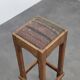 Pair of Dutch Art Deco oak bar stools with upholstered seats, 1930s