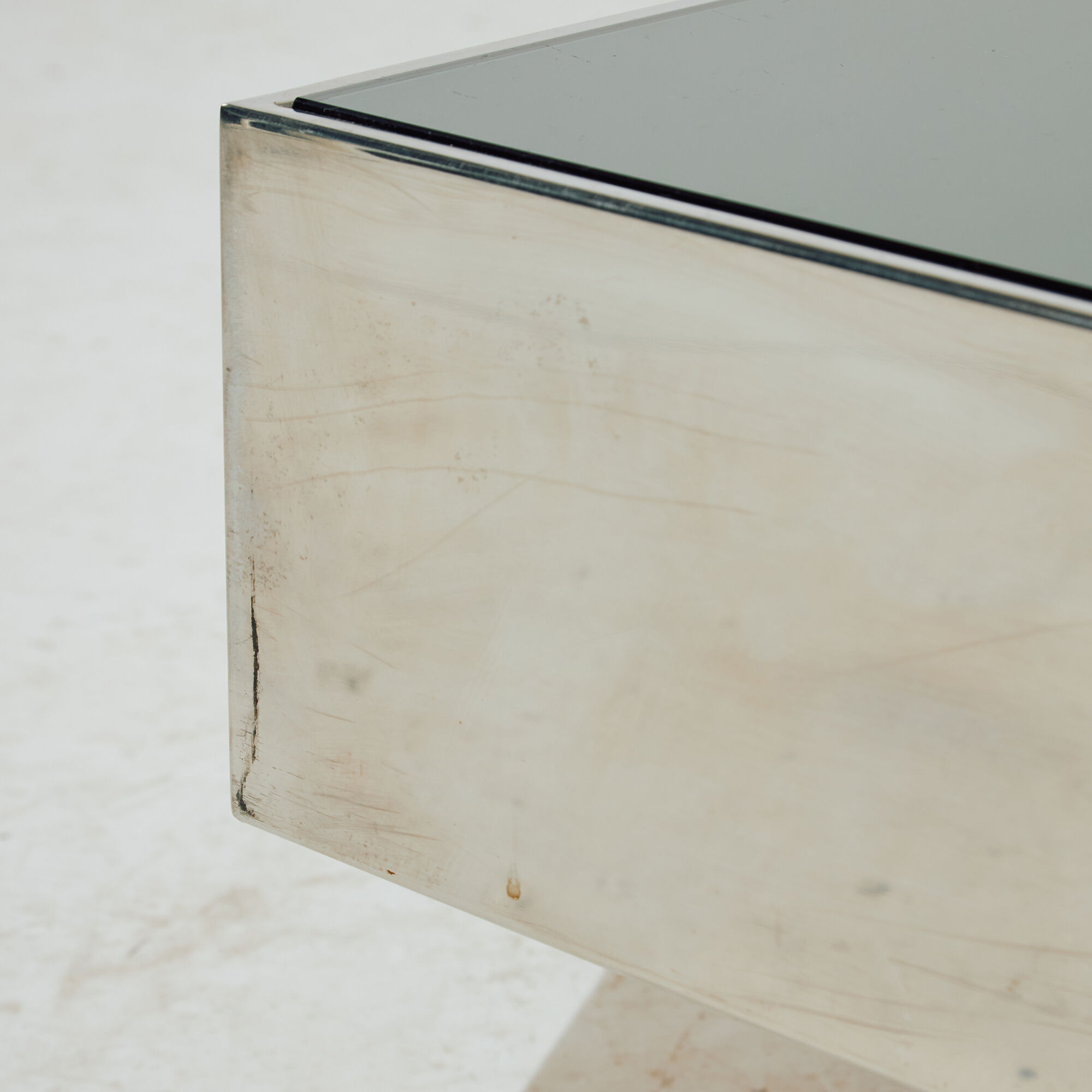 Chrome and glass coffee table by Willy Rizzo for Cidue.