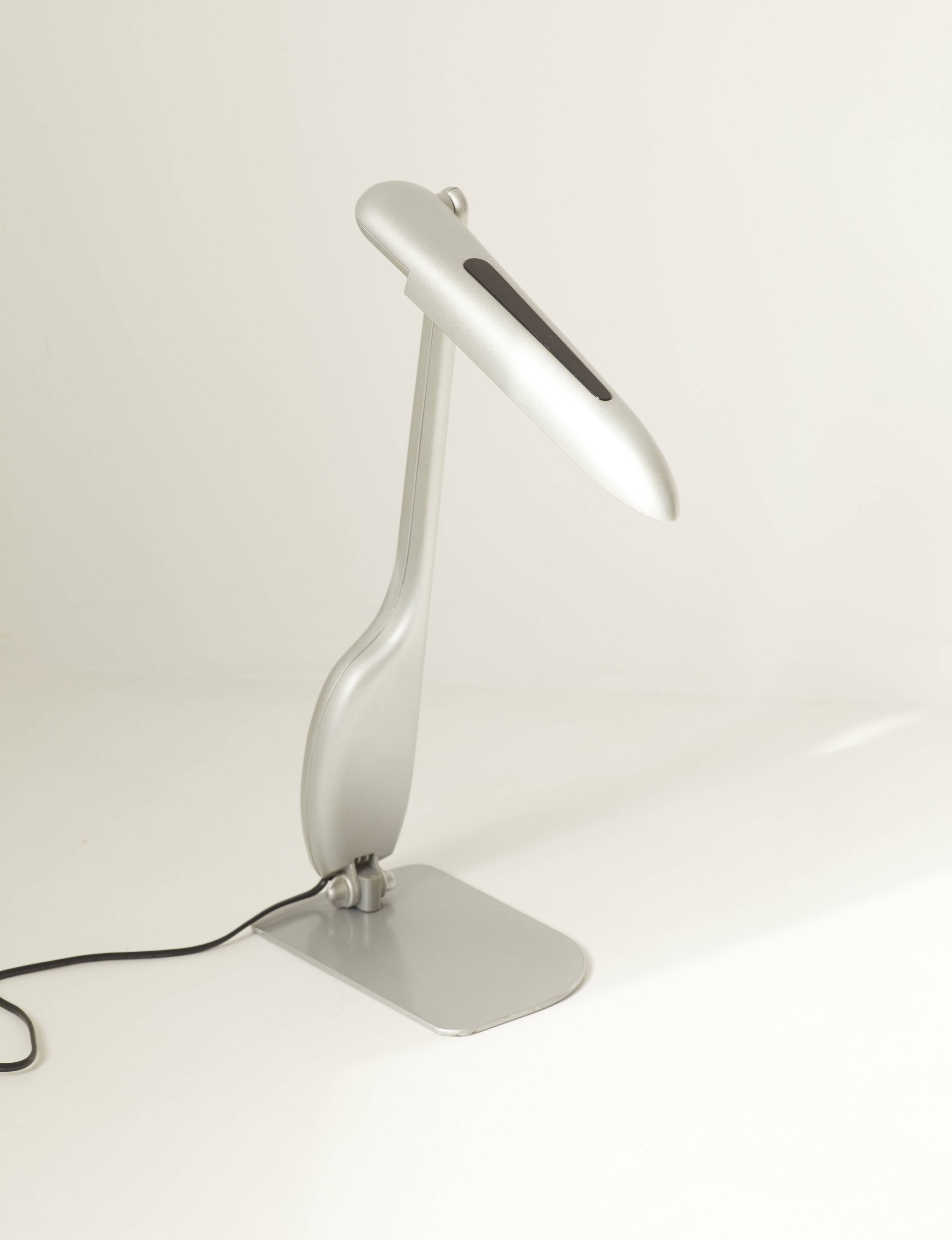 Post-modern gray lamp design Philippe Michel vintage Circa 1980