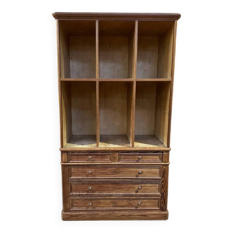 Workshop furniture in pitch pine - 1950s - Chest of drawers & Bookcase