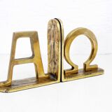 Bookends "Alpha Omega" brass