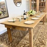 Large renovated solid oak farmhouse table