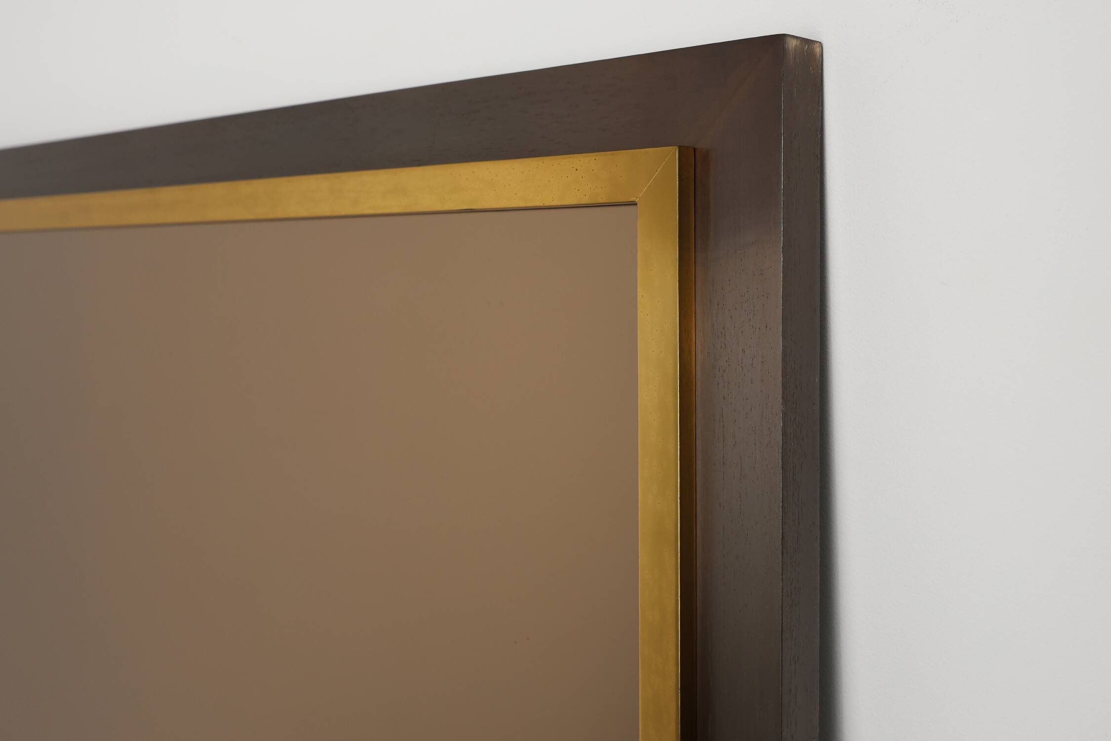 Belgian Mid-Century Belgo Chrome Mirror in Copper and Fumé Glass, 1980s