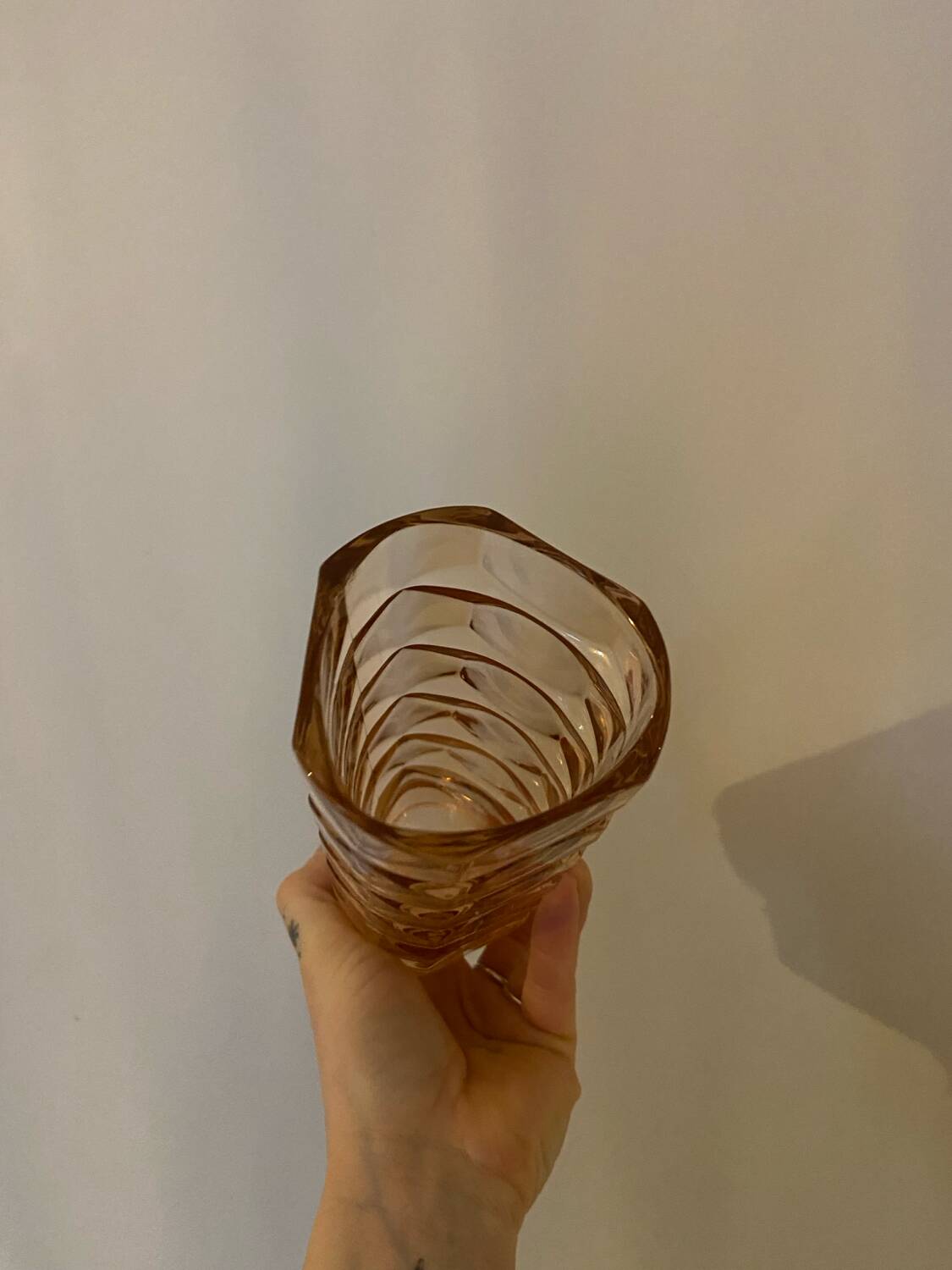 Vintage Art Deco style Rosaline vase by Luminarc
