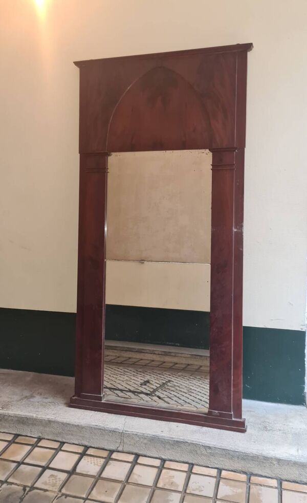Grand miroir ou trumeau en acajou époque Empire