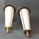 Pair of lantern sconces in gilded brass and opaline 1960.