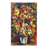 Oil on cardboard by J.-P. Ducos still life 1960