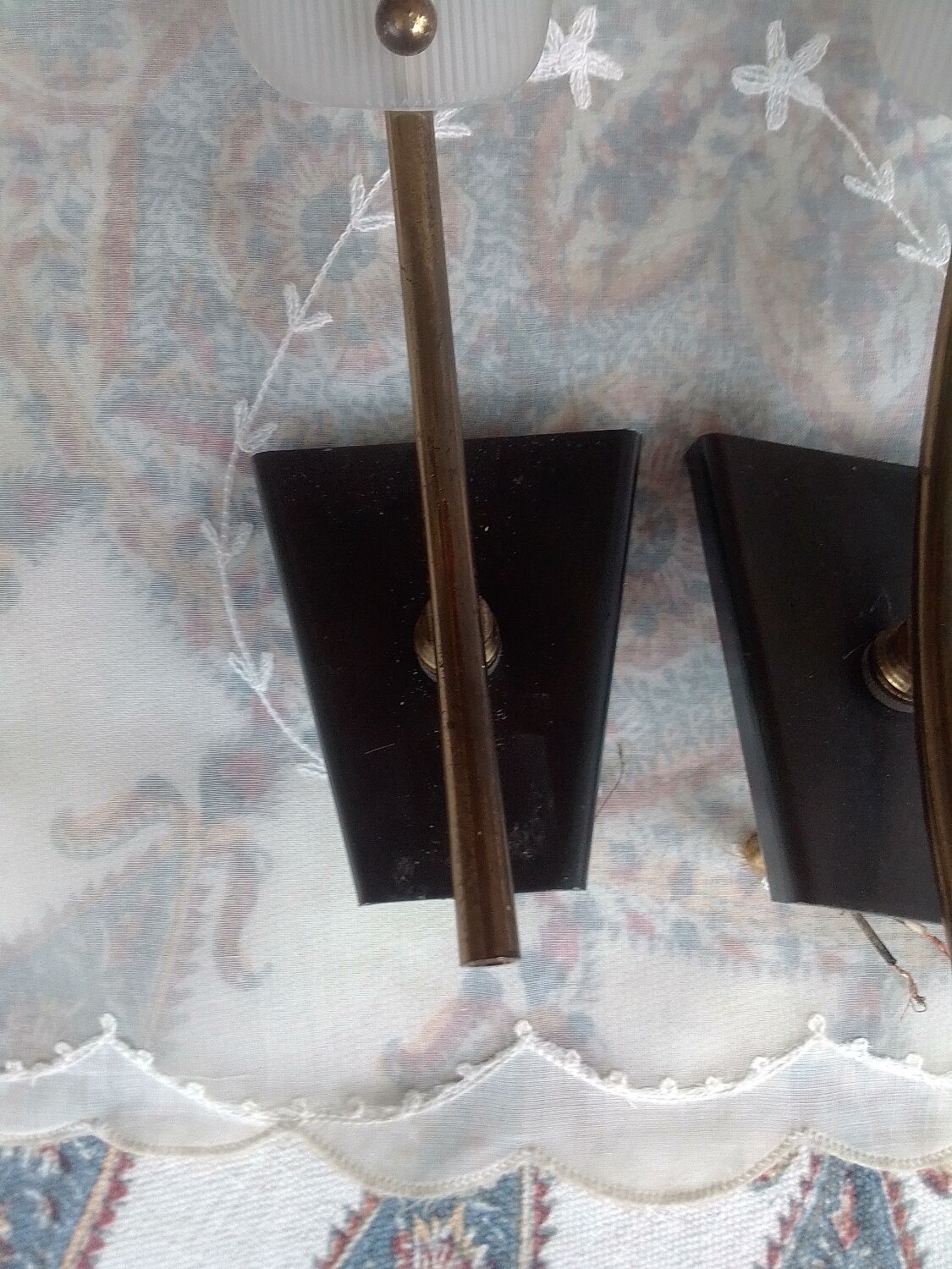 Pair of brass plastic sconces