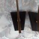 Pair of brass plastic sconces