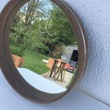 Vintage round velvet mirror