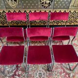 Set of 6 1970 Roche Bobois chrome chairs