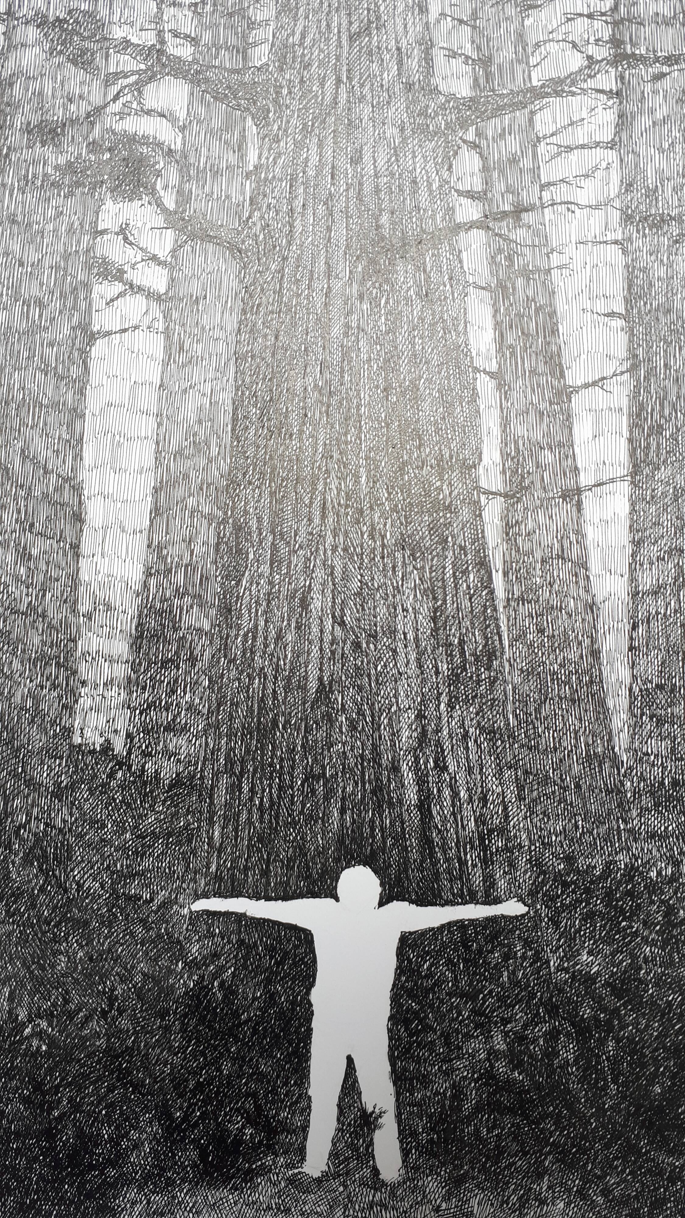 " mon maître" encre de chine sur papier