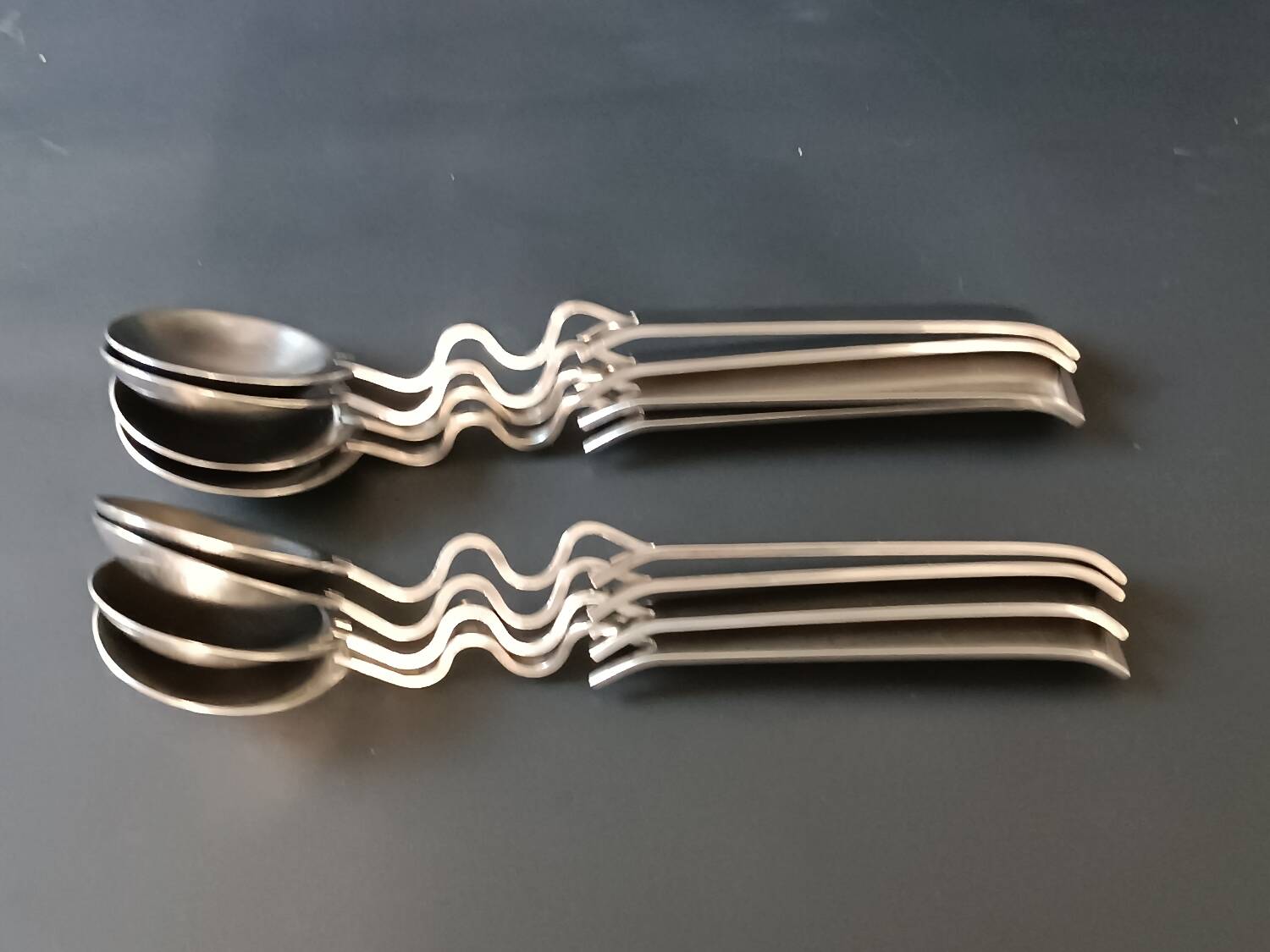 Eight Sculptura spoons by Lino Sabatini for Rosenthal 1990