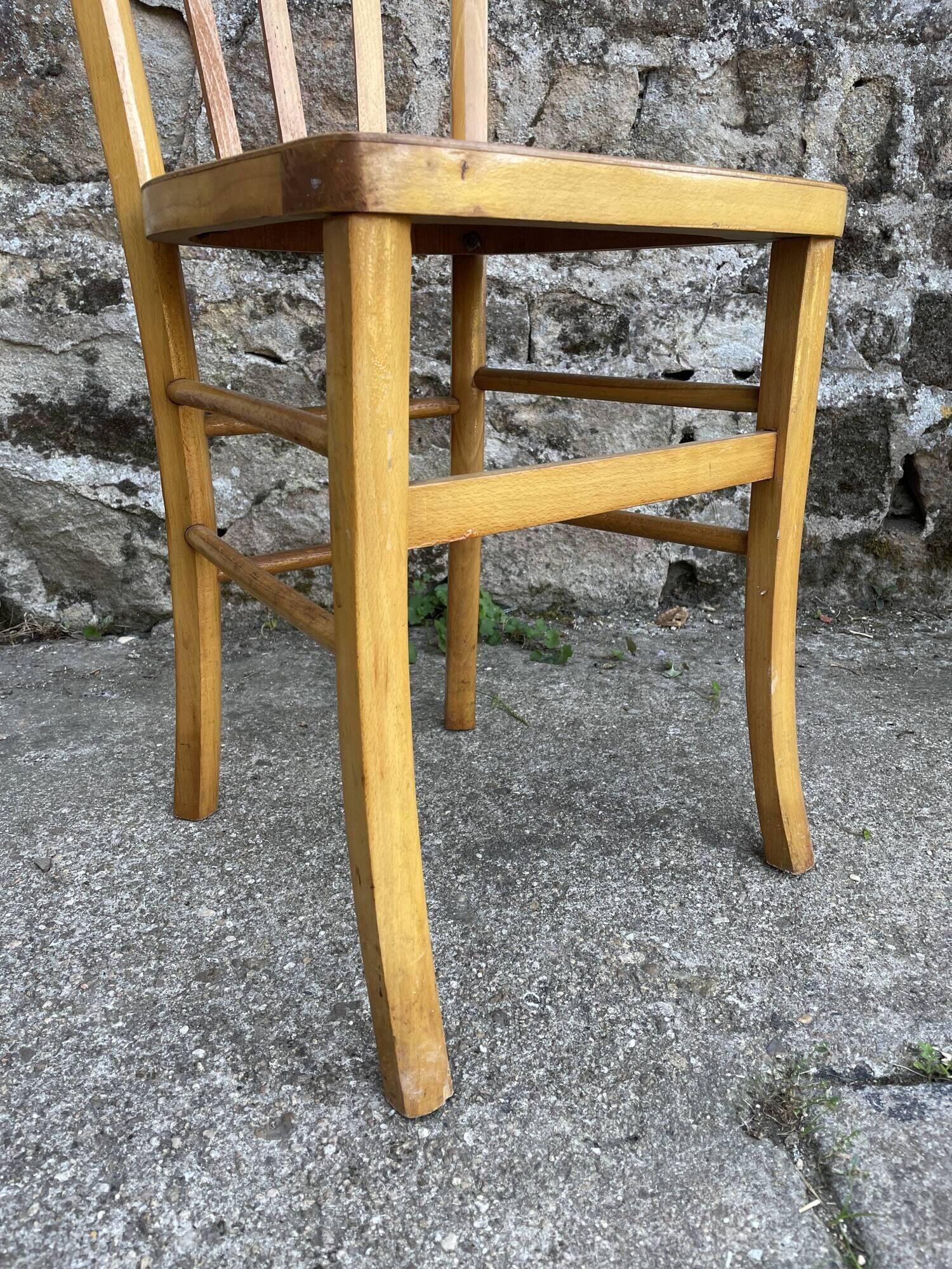 Set of 6 Luterma beech chairs, 1950.