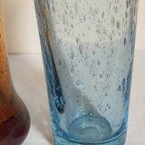 Duo de vases en verre soufflé de Biot vintages