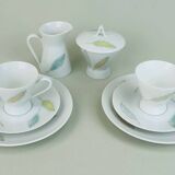 8-piece MOCHA SET rosenthal form 2000 raymond loewy decor falling leaves