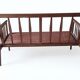 Vintage Scandinavian bench in solid beech from the 1950s with tapered legs.