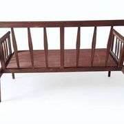 Vintage Scandinavian bench in solid beech from the 1950s with tapered legs.