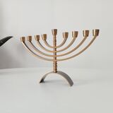 Art Deco Hebrew Candlestick Menorah with 9 Branches