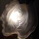 Art Nouveau bronze petal lamp with molded glass 28x34