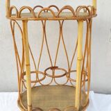 Portable bar bottle holder in rattan