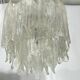 Mazzega Ice glass, pair of vintage murano chandeliers from 70s