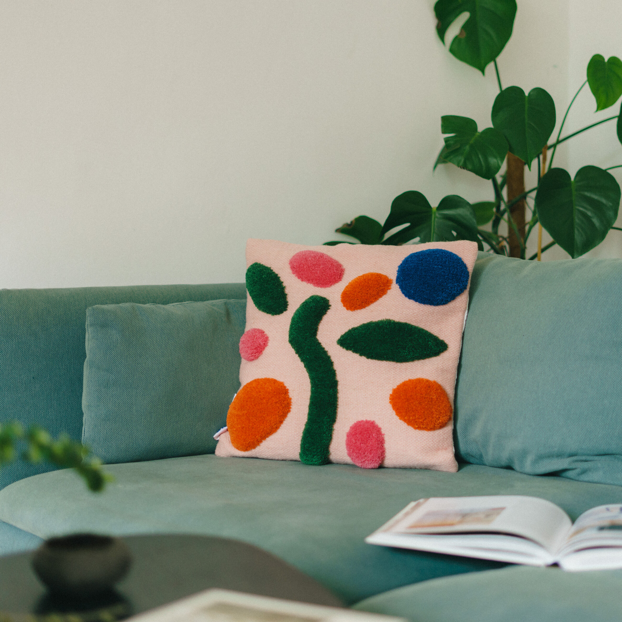 Love me & love me not handmade wool cushion cover 45 x 45 cm