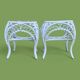 Peacock white rattan side table 1970
