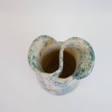 Heavy mixed earthenware vase signed under the base FC