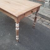 Table de ferme patine ancienne pieds tournés