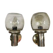 Set of 2 vintage chrome wall sconces