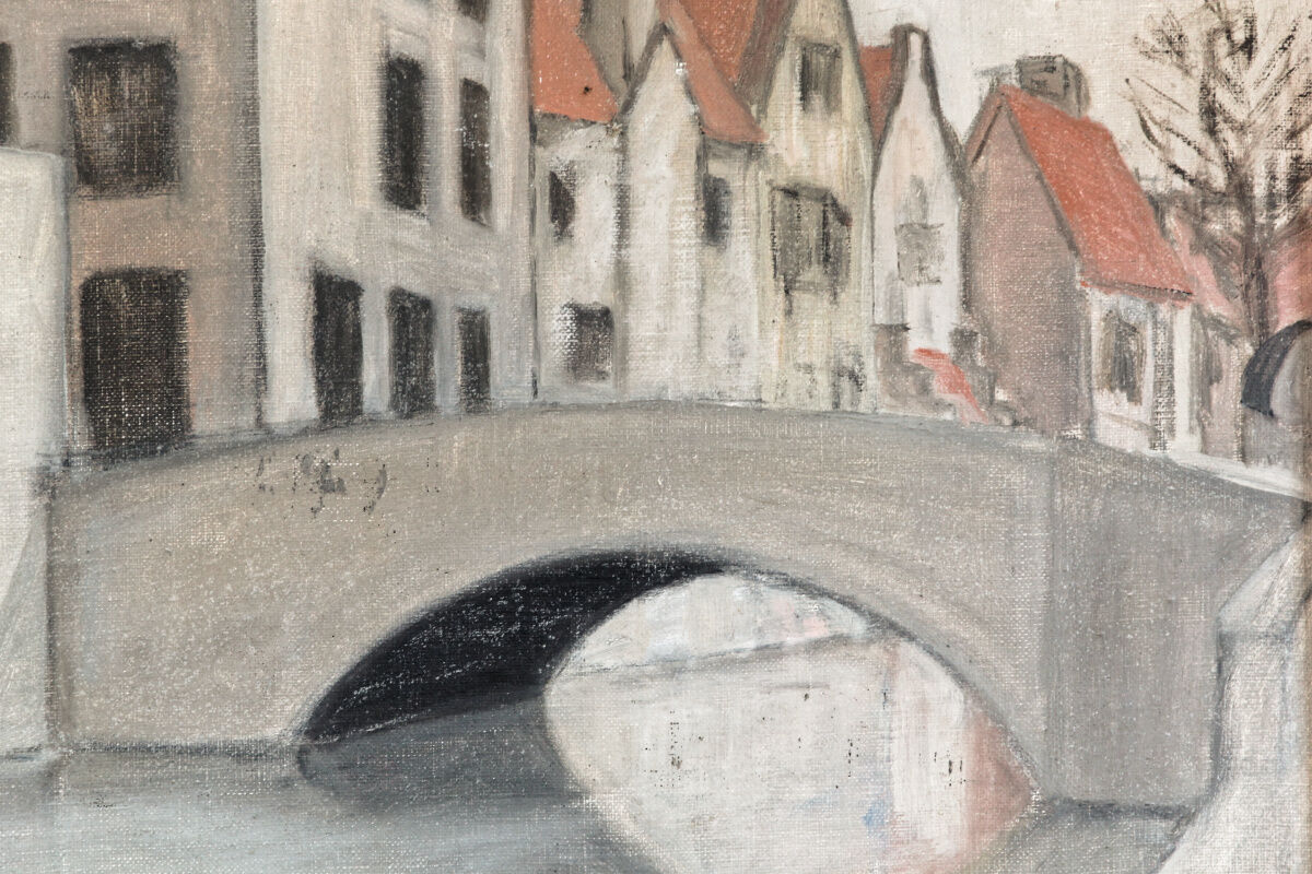 Oil on canvas, eastern village