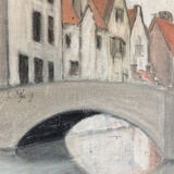 Oil on canvas, eastern village