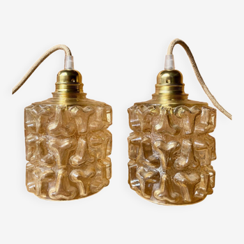 Set of 2 vintage hanging lamps.