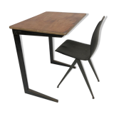 Vintage school Friso Kramer with Chair flesh compass work table