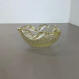 Murano Glass "Gold Dust Bubble" Bowl Element Shell Ashtray Murano, Italy, 1970s