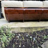 Marsala couch 3-seater cream leather Ducaroy for Linge roset