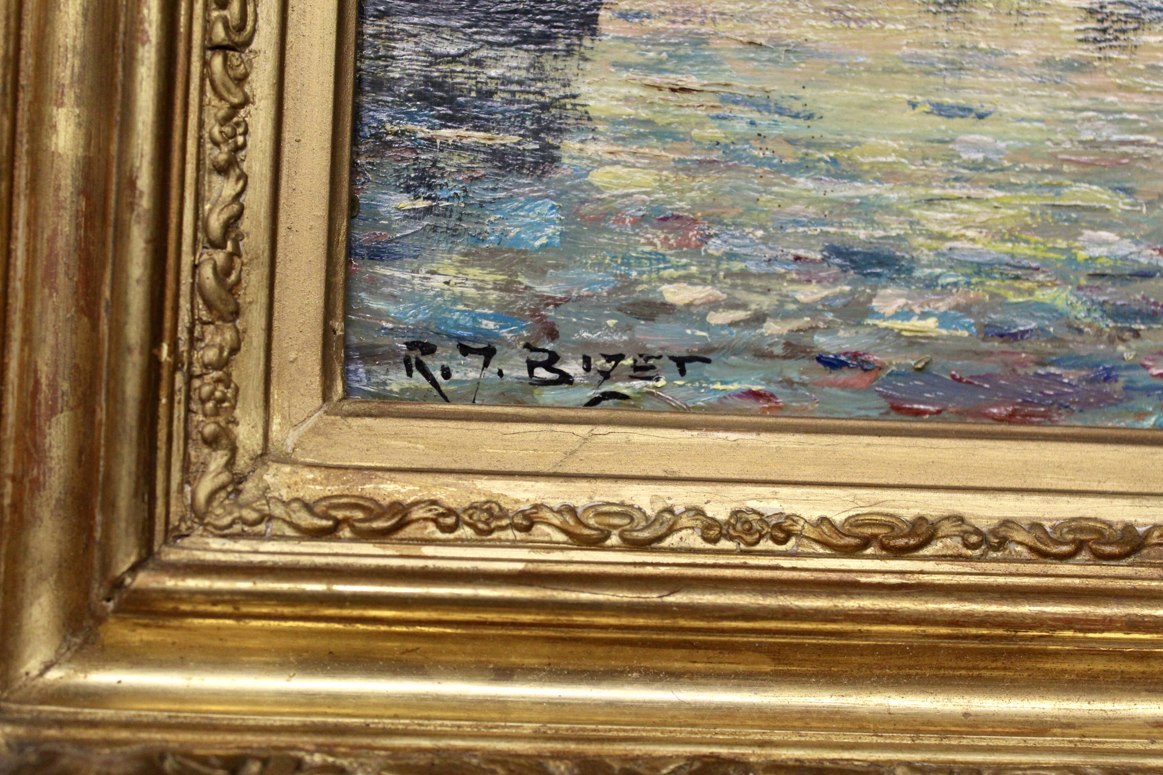 Oil on marine panel by rj bizet (1922-2015)