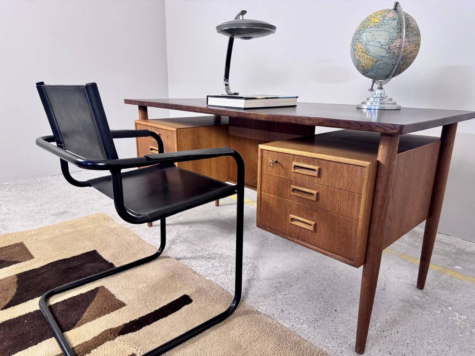 Bureau scandinave de direction double face plateau flottant longueur 1