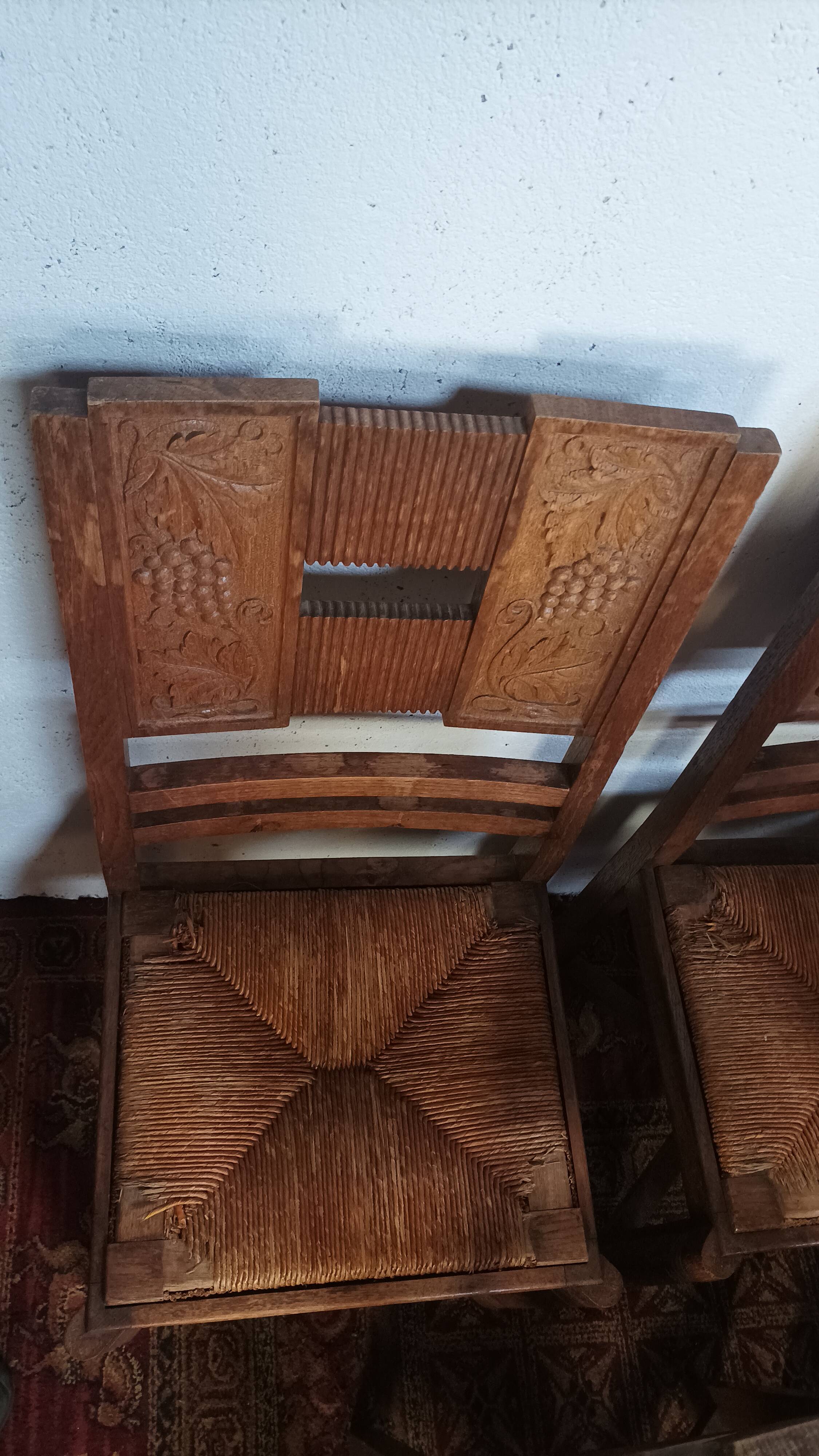 Set of 6 Art Deco oak chairs