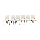 Set de 6 chaises blanches 1960